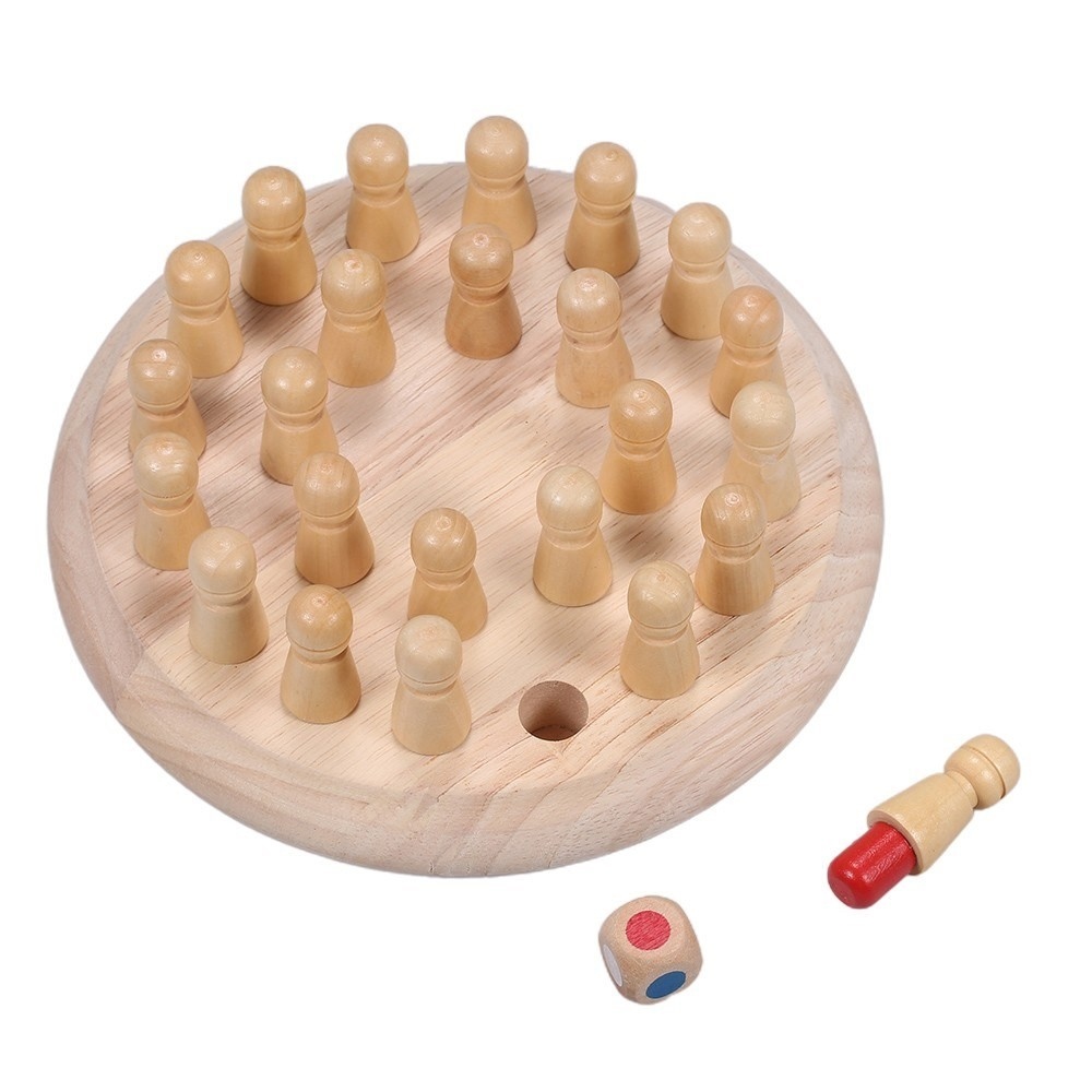 Logická drevená hra s farebnými štipcami pre tréning pamäte