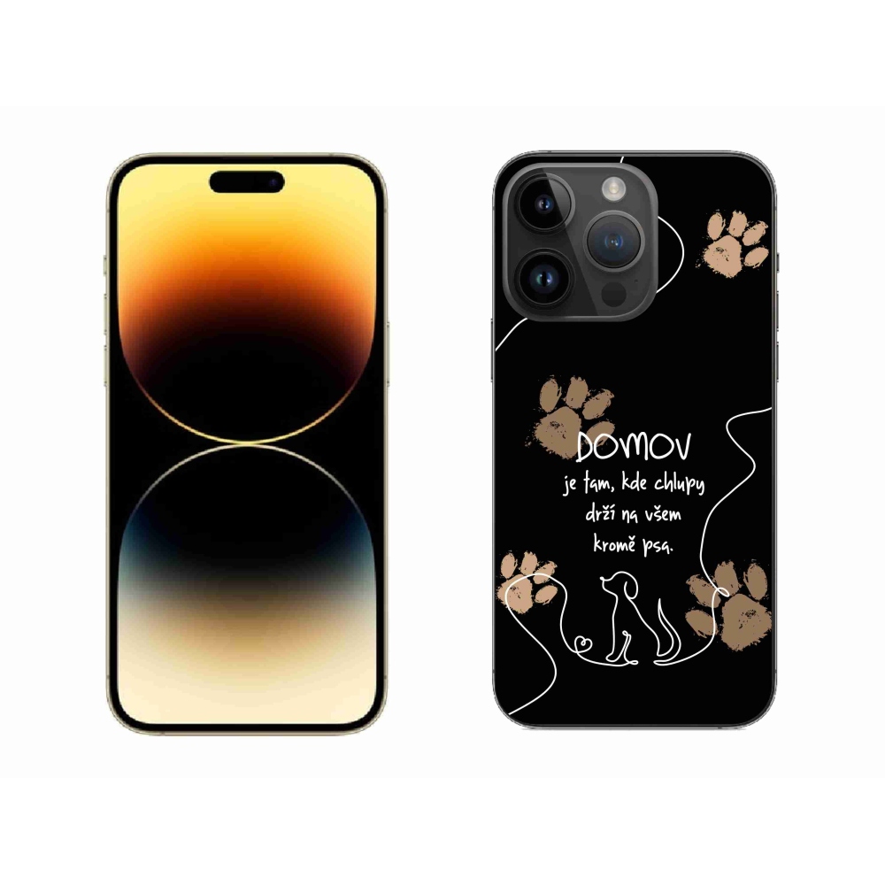 Gélový kryt mmCase na iPhone 14 Pro Max 6.7 - psí motív čierne pozadie