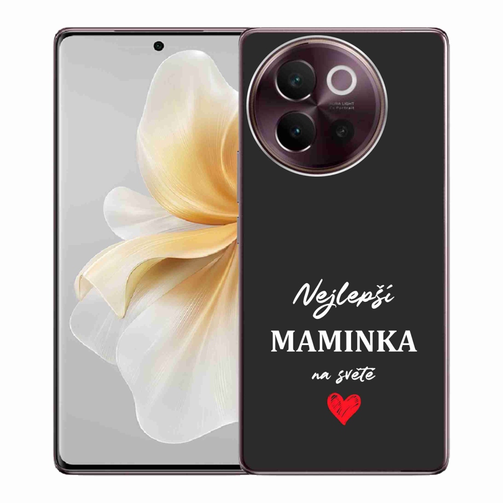 Gélový kryt mmCase na Vivo V40 Lite 5G - najlepšia mamička 1 čierne pozadie