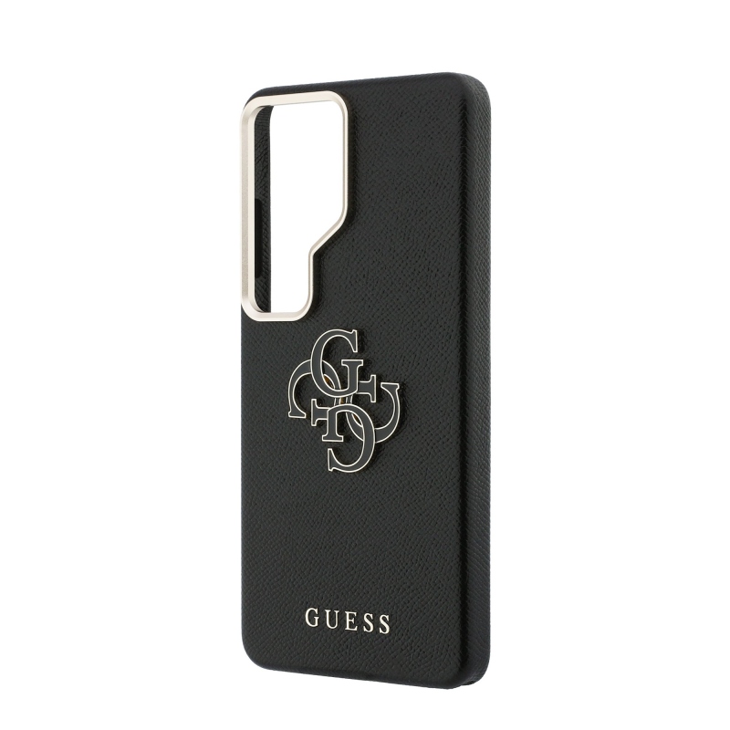 Guess PU 4G Resin Metal Logo Zadný kryt pre Samsung Galaxy S26 Ultra Black