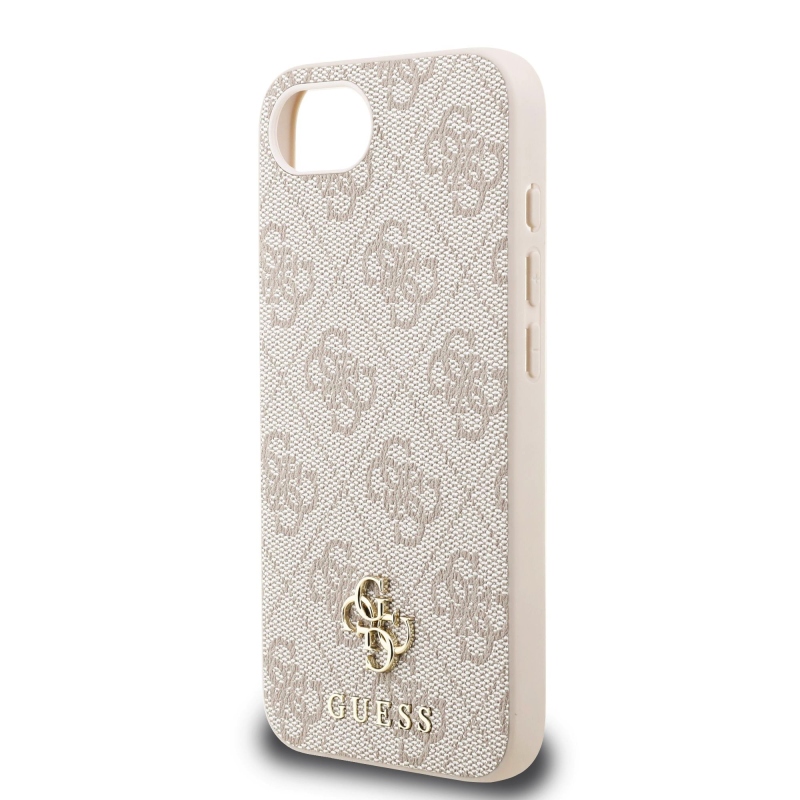 Guess PU 4G Small Metal Logo MagSafe Zadný Kryt pre iPhone 16e Pink