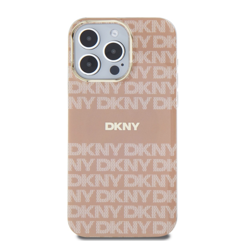 DKNY PC/TPU Repeat Pattern Tonal Stripe Magsafe Zadný Kryt pre iPhone 15 Pro Max Pink