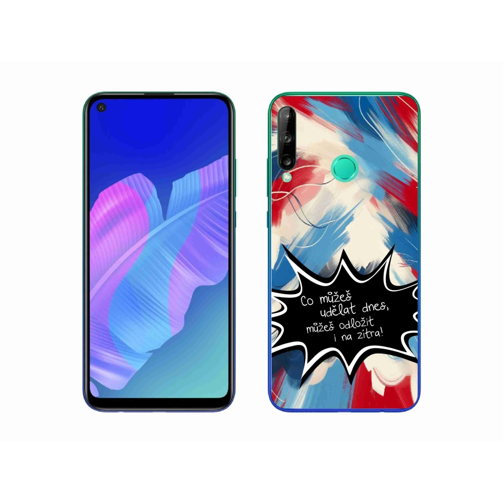 Gélový kryt mmCase na Huawei P40 Lite E - vtipný text 9 čierne pozadie