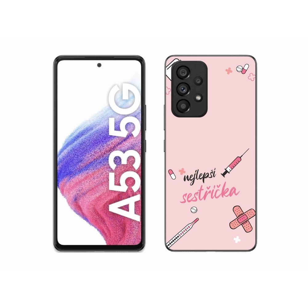 Gélový kryt mmCase na Samsung Galaxy A53 5G - najlepšia sestrička ružové pozadie