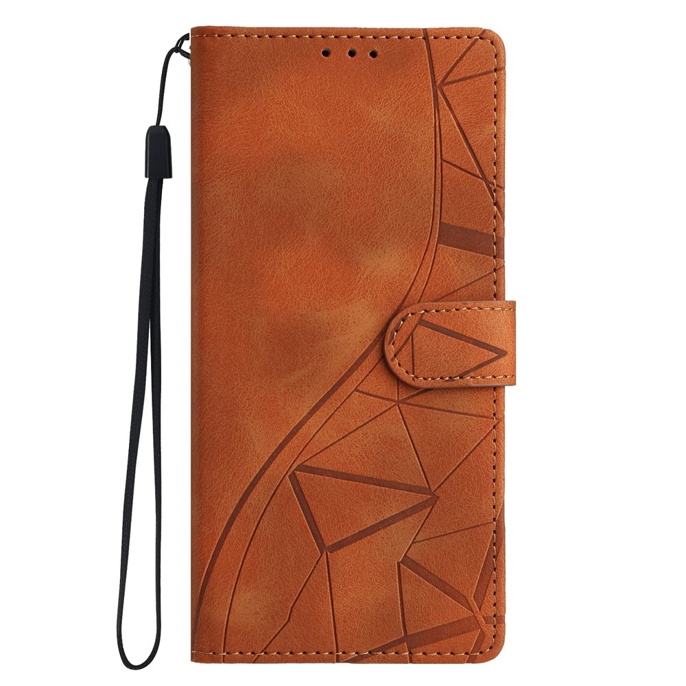 Triangly knižkové púzdro na Xiaomi 15T Pro - hnedé