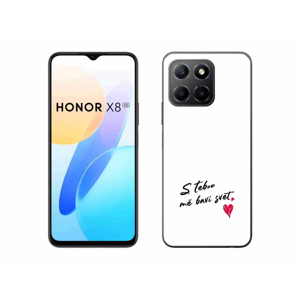 Gélový kryt mmCase na Honor X8 5G/Honor 70 Lite 5G - zamilovaný text 1 biele pozadie