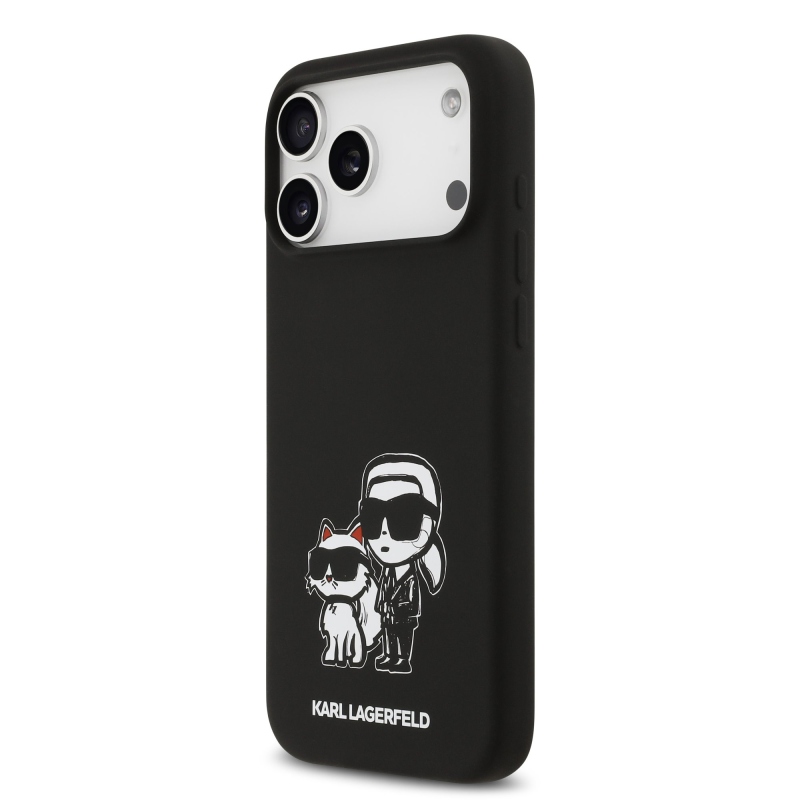Karl Lagerfeld Liquid Silicone K&CH Sketch MagSafe Back Cover pre iPhone 17 Pro Max Black