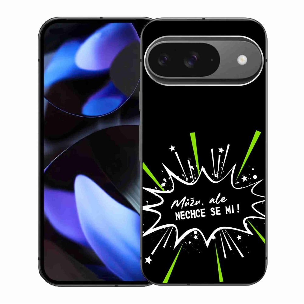 Gélový kryt mmCase na Google Pixel 9/9 Pro - vtipný text 11 čierne pozadie