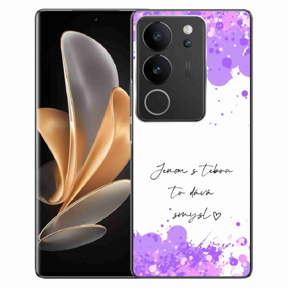 Gélový kryt mmCase na Vivo V29 5G - zamilovaný text biele pozadie