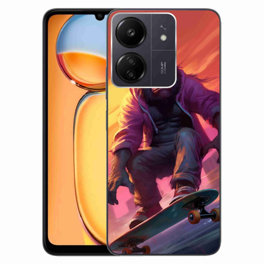 Gélový kryt mmCase na Xiaomi Poco C65/Redmi 13C - gorila na skateboarde