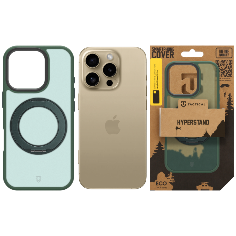 Tactical MagForce Hyperstand – puzdro pre Apple iPhone 16 Pro v farbe Forest Green