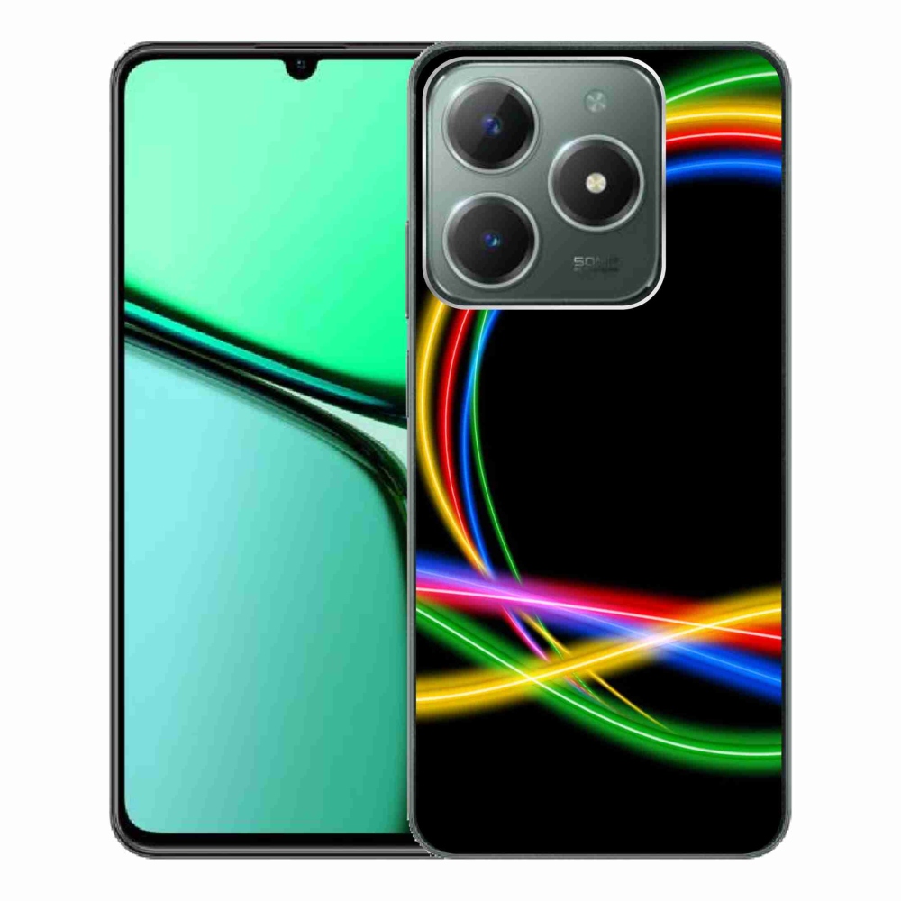 Gélový obal mmCase na Realme C61 - neónové kruhy