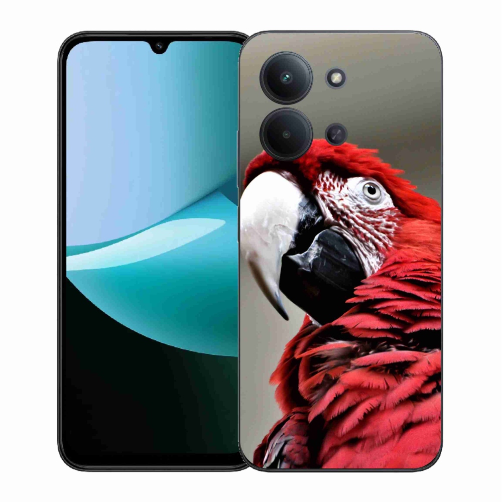 Gélový kryt mmCase na Xiaomi Redmi 15C 4G (171mm)/Poco C85 4G (171mm) - papagáj ara červený