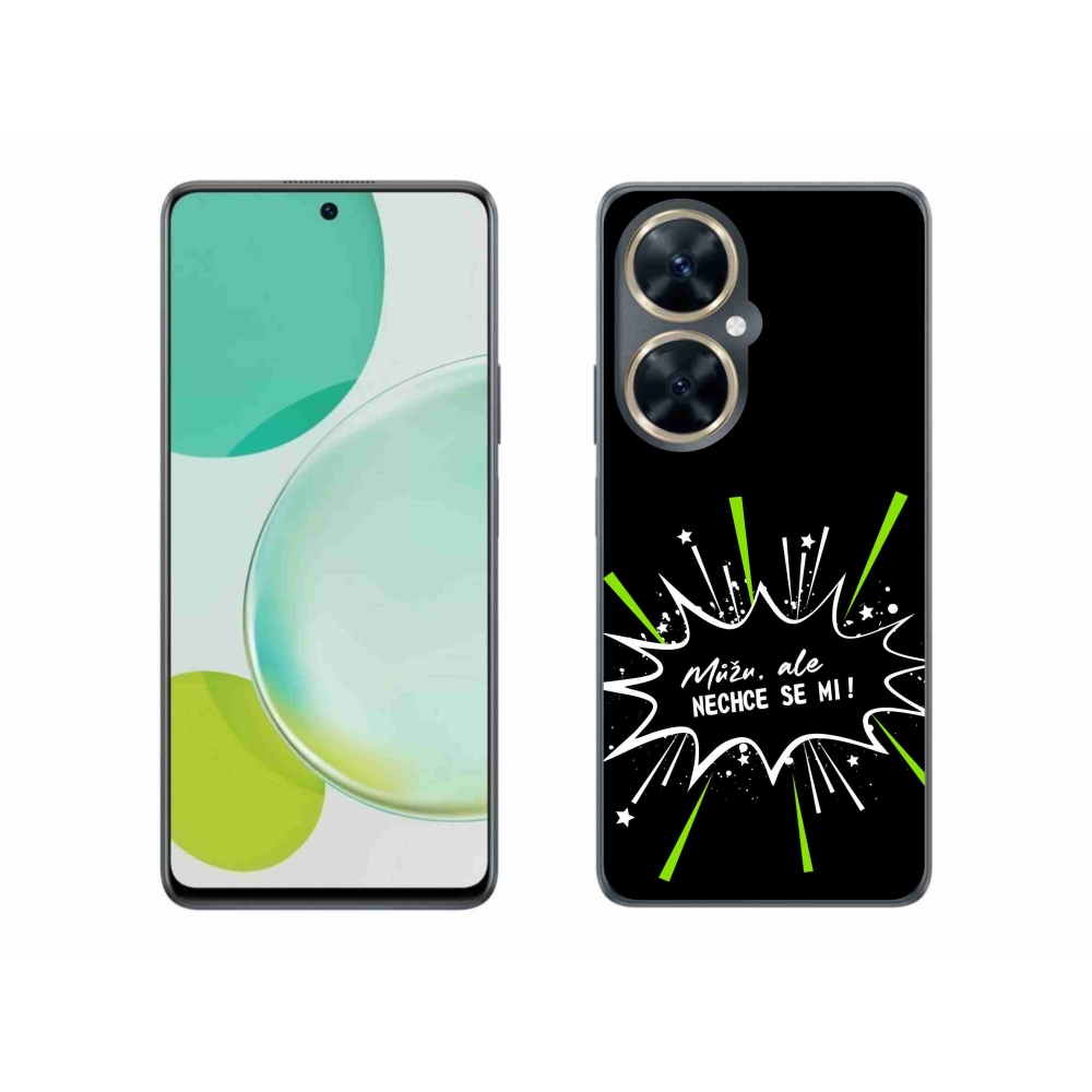Gélový kryt mmCase na Huawei Nova 11i - vtipný text 11 čierne pozadie