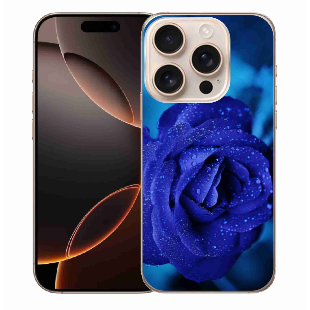 Gélový obal mmCase na iPhone 16 Pro Max - modrá ruža