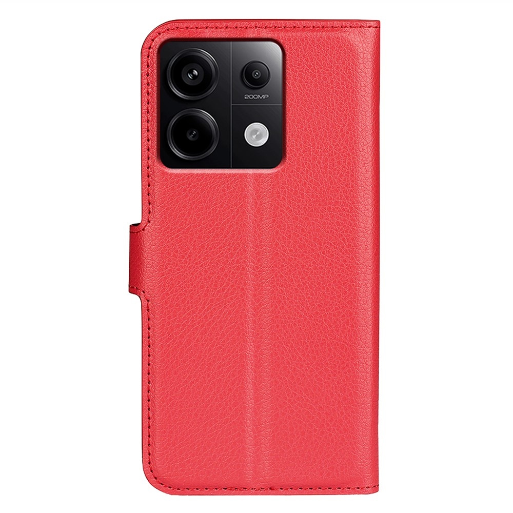 Litchi knižkové puzdro na Xiaomi Redmi Note 13 Pro 5G/Poco X6 5G - červené