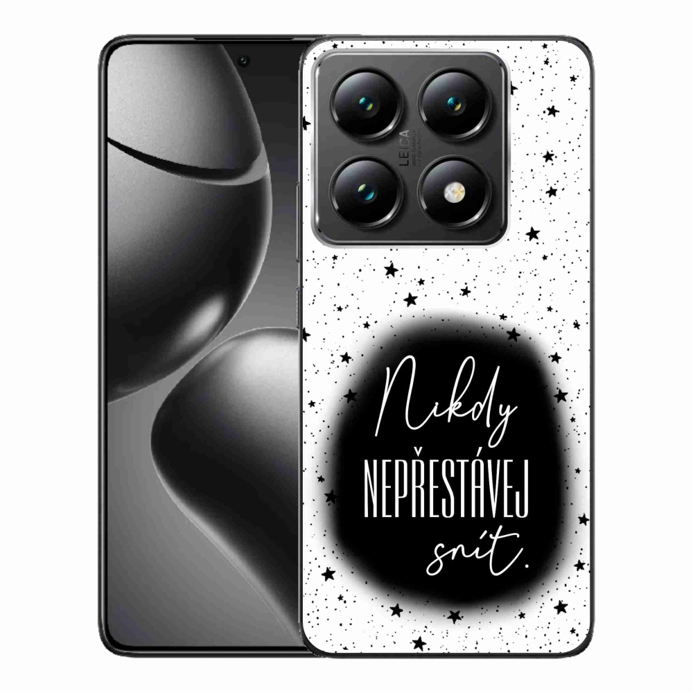 Gélový kryt mmCase na Xiaomi 14T Pro - citát 1 čiernobiele pozadie