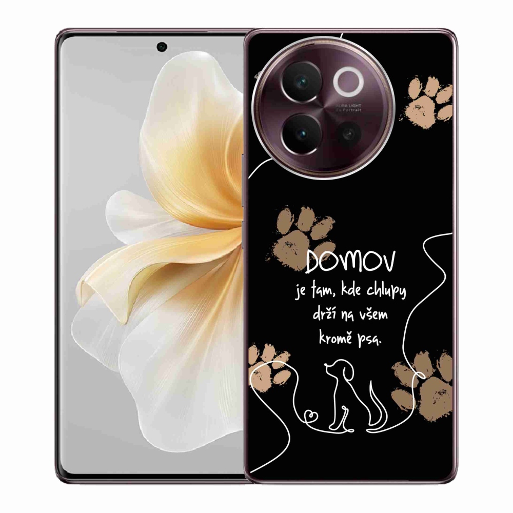 Gélový kryt mmCase na Vivo V40 Lite 5G - psí motív čierne pozadie