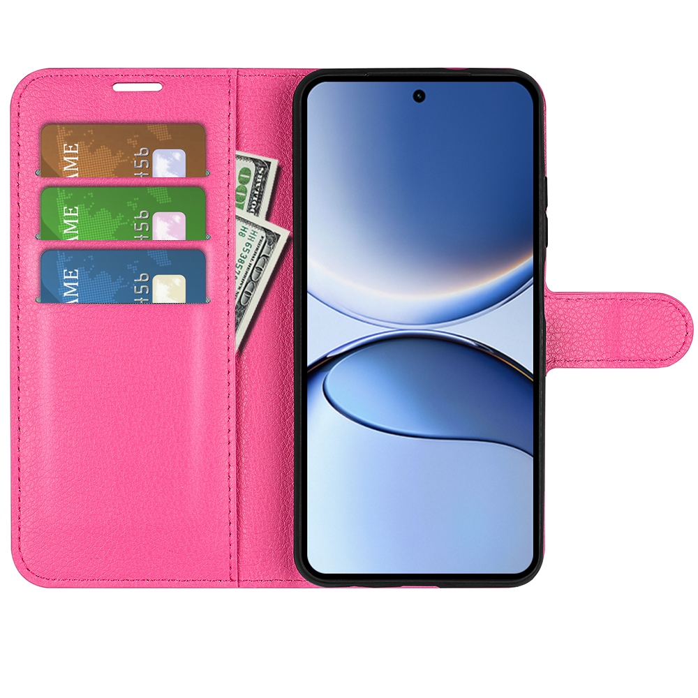 Litchi knižkové puzdro na Xiaomi Poco F7 5G - rose