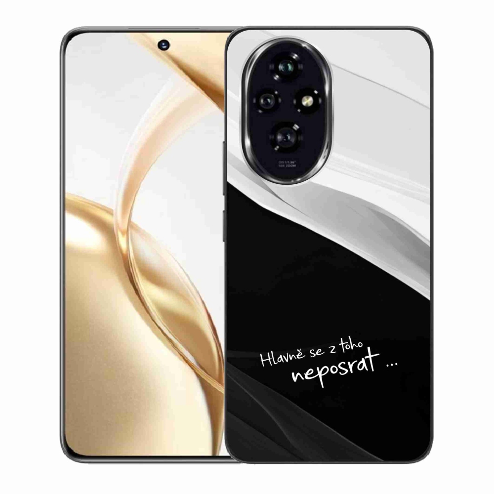 Gélový kryt mmCase na Honor 200 5G - vtipný text 13 čiernobiele pozadie