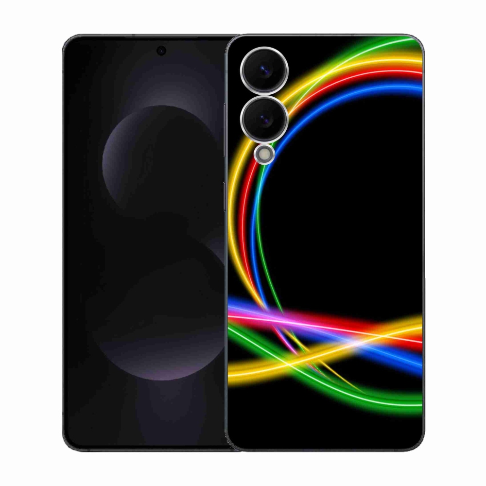 Gélový kryt mmCase na Samsung Galaxy S25 Edge - neónové kruhy