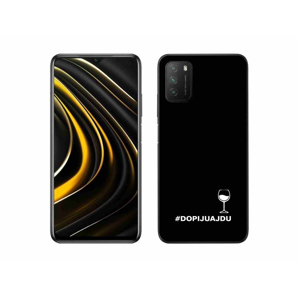 Gélový kryt mmCase na Xiaomi Poco M3 - vínny motív čierne pozadie