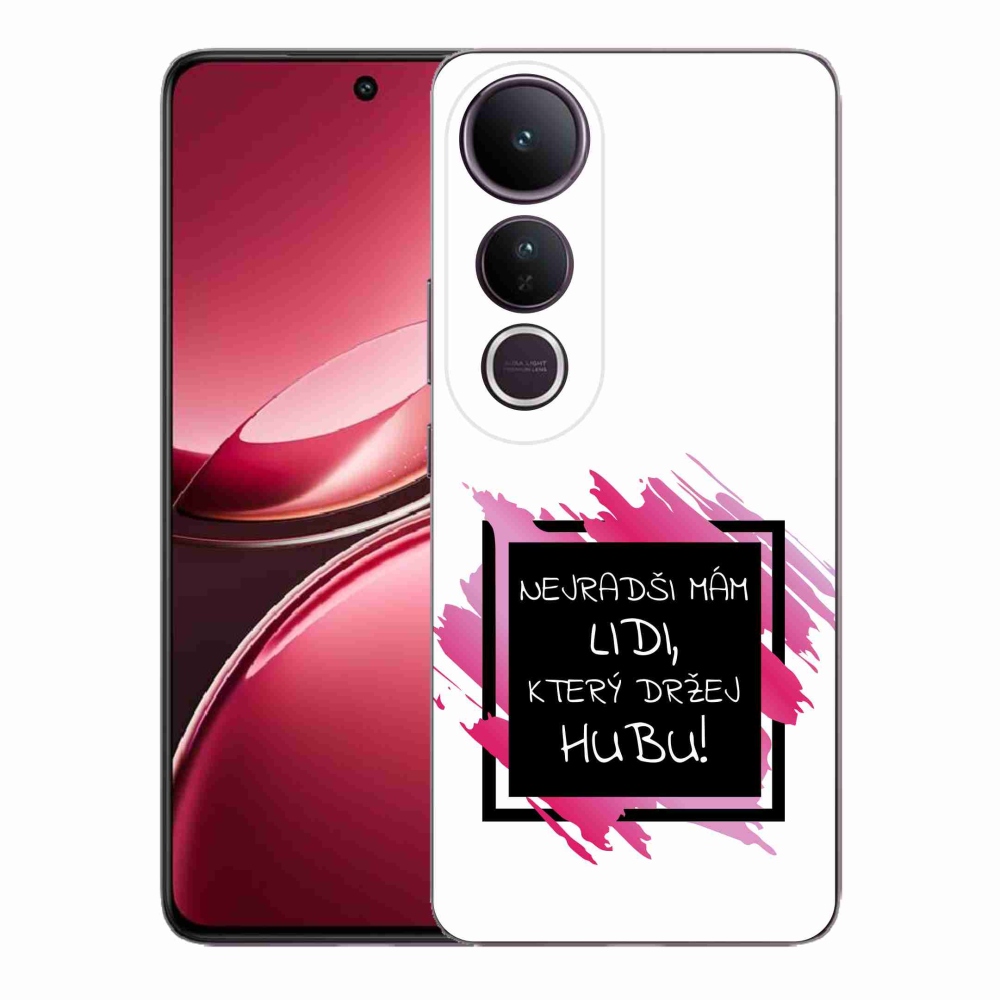 Gélový kryt mmCase na Vivo V50 Lite 4G/5G - vtipný text 7 čiernobiele pozadie