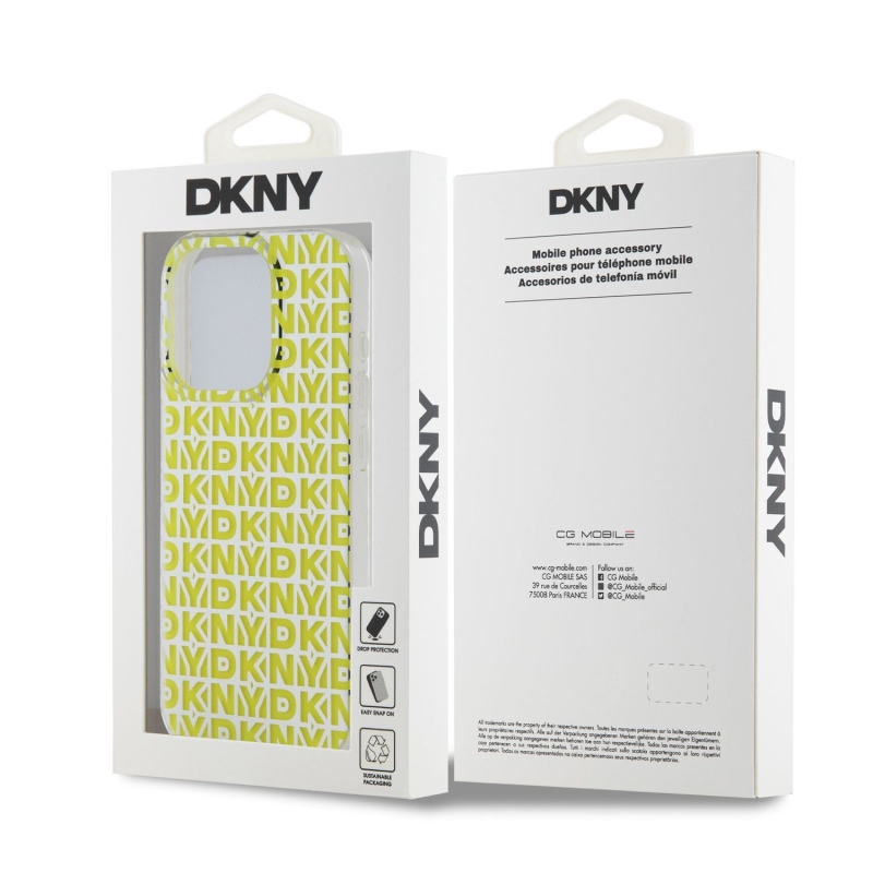 DKNY PC/TPU Repeat Pattern Zadný Kryt pre iPhone 15 Pro Yellow