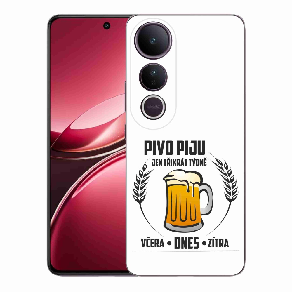 Gélový kryt mmCase na Vivo V50 Lite 4G/5G - pivný motív biele pozadie