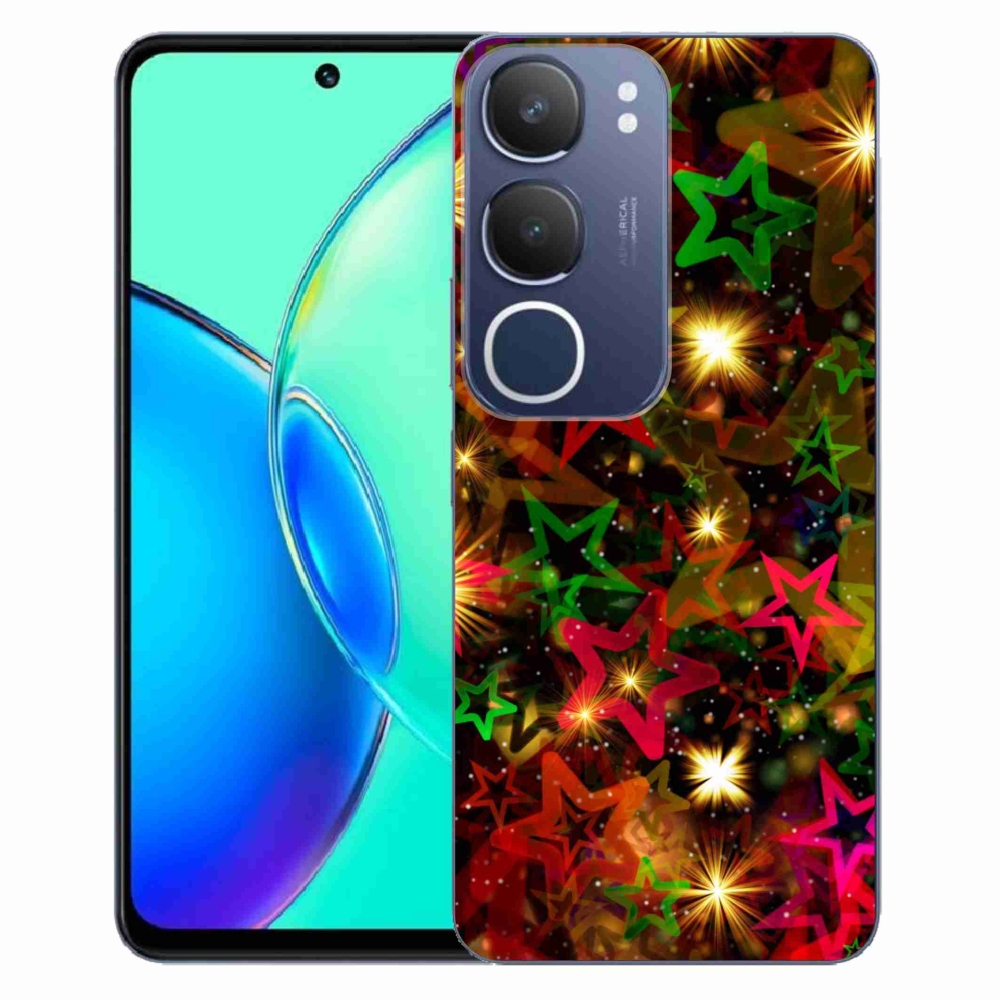 Gélový kryt mmCase na Vivo Y19s - farebné hviezdičky
