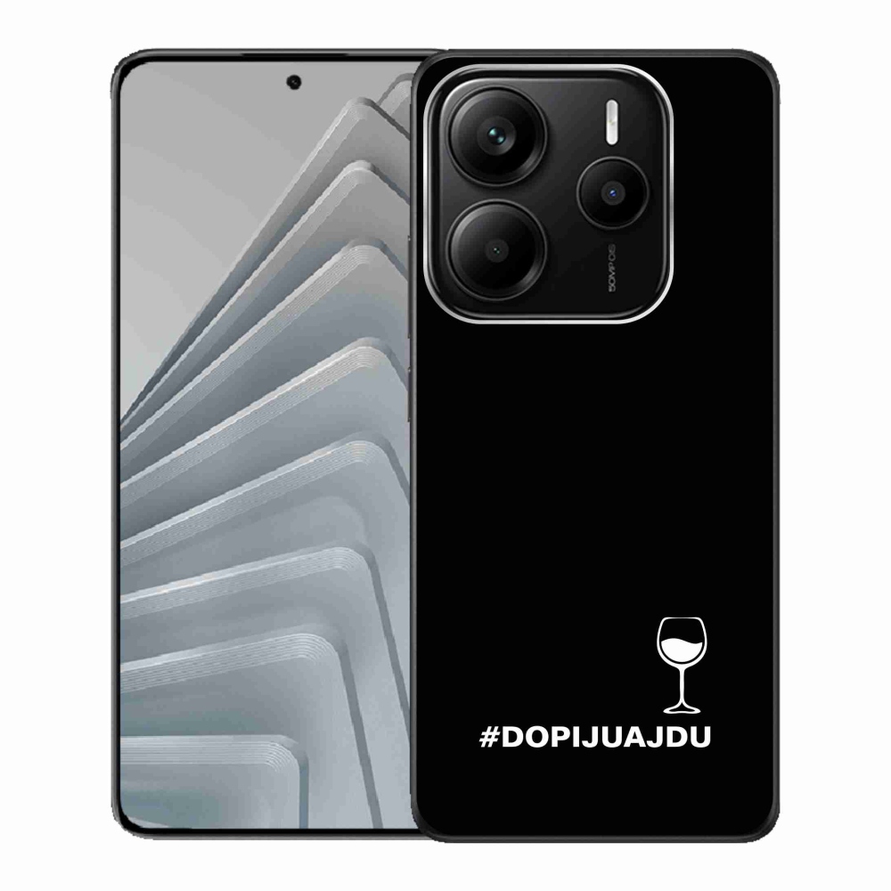 Gélový kryt mmCase na Xiaomi Redmi Note 14 5G - vinný motív čierne pozadie