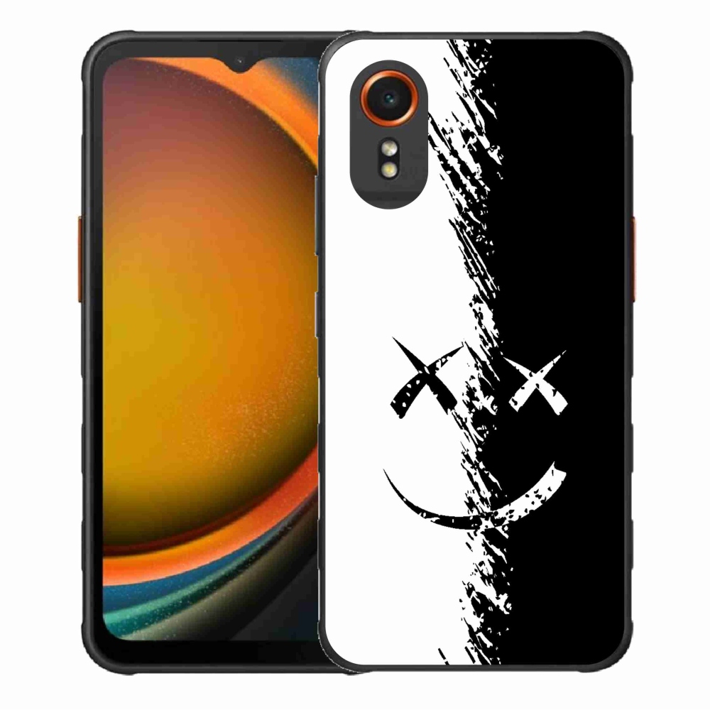 Gélový kryt mmCase na Samsung Galaxy Xcover 7 - čiernobiely smajlík