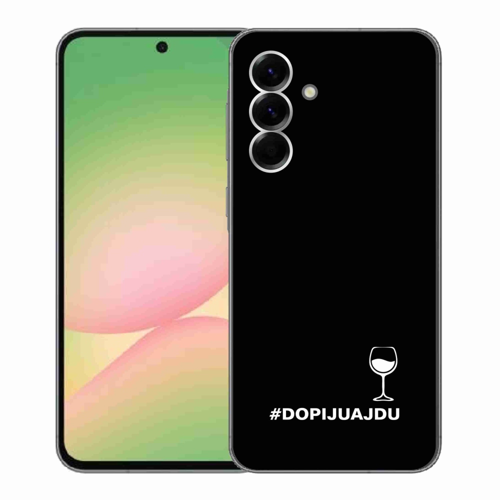 Gélový kryt mmCase na Samsung Galaxy A56 5G - vínny motív čierne pozadie