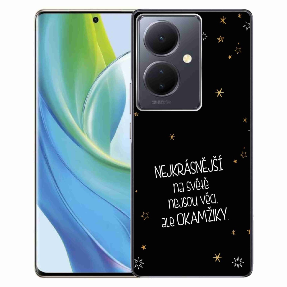 Gélový kryt mmCase na Vivo V29 Lite 5G - citát 4 čierne pozadie