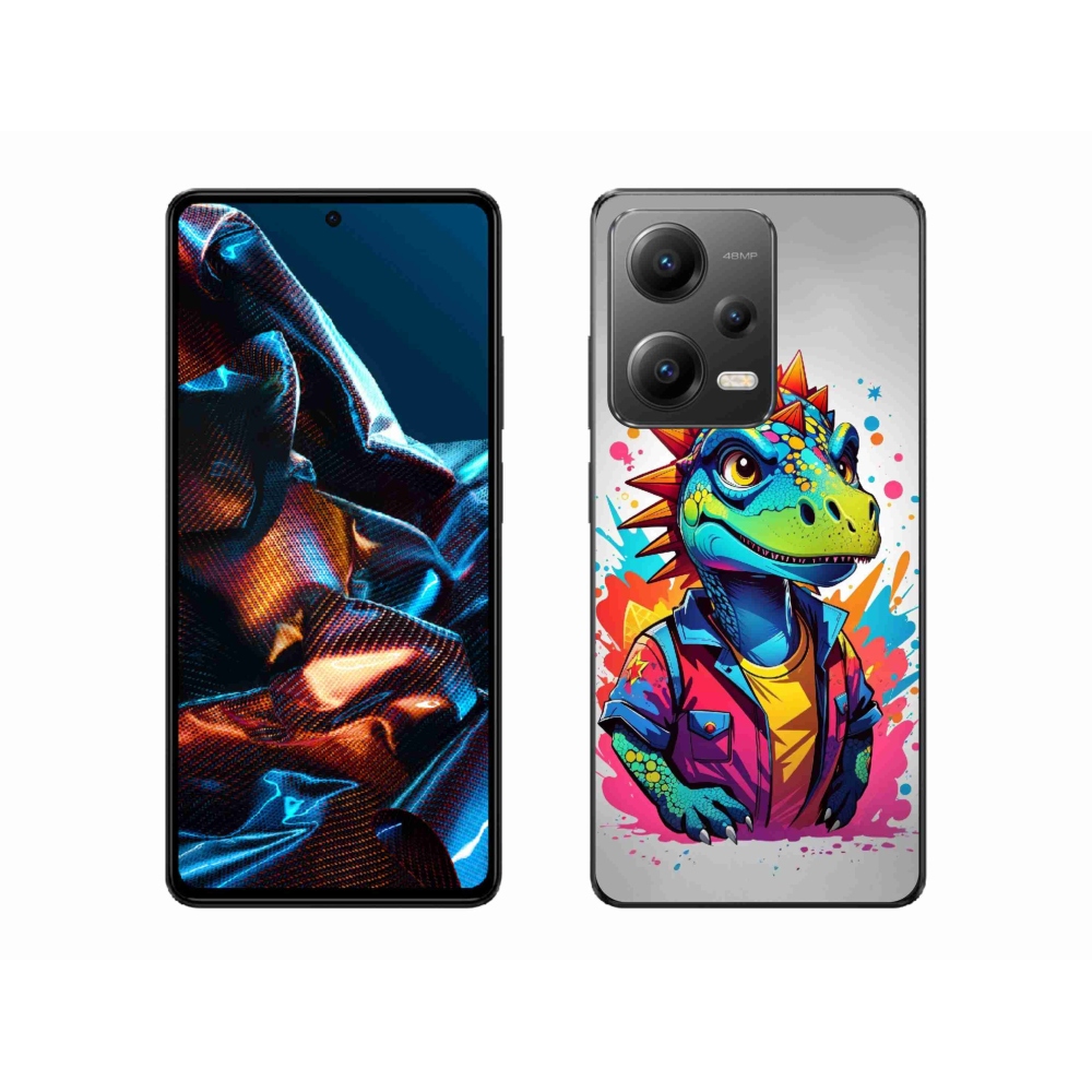 Gélový kryt mmCase na Xiaomi Redmi Note 12 Pro 5G - farebný dinosaurus