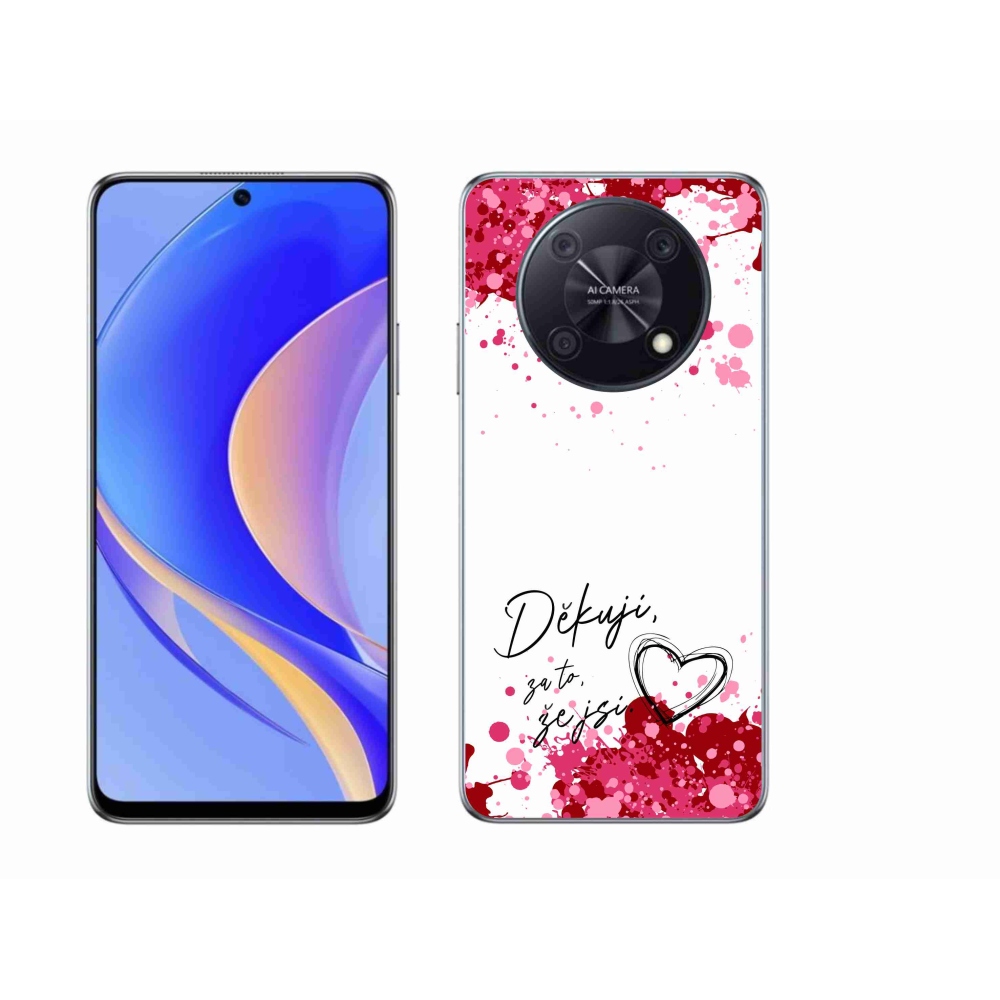 Gélový kryt mmCase na Huawei Nova Y90 - zamilovaný text 2 biele pozadie