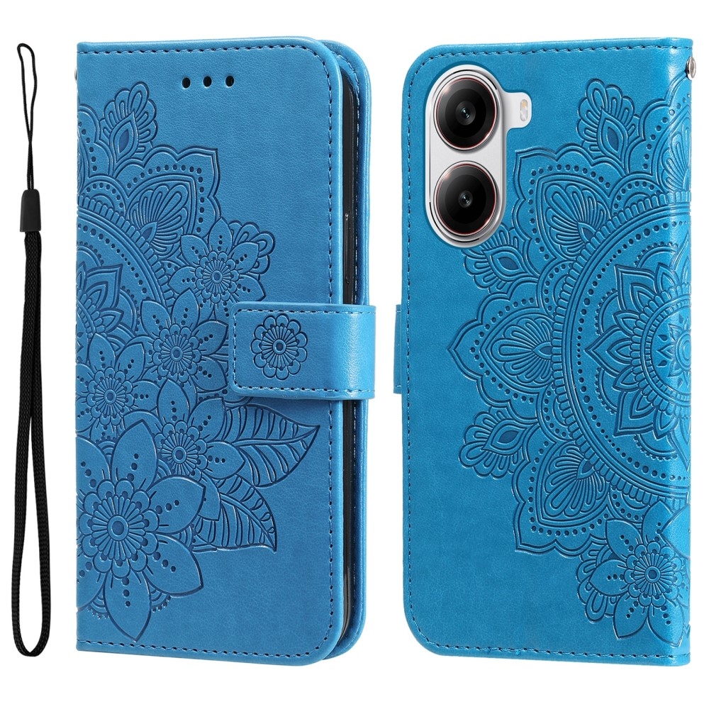 Mandala knižkové púzdro na Xiaomi Poco X7 Pro 5G - modré