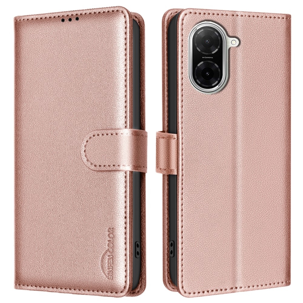 BINFEN knižkové púzdro na Xiaomi Redmi A5 (171.7x77.8x8.3mm) - ružovozlaté