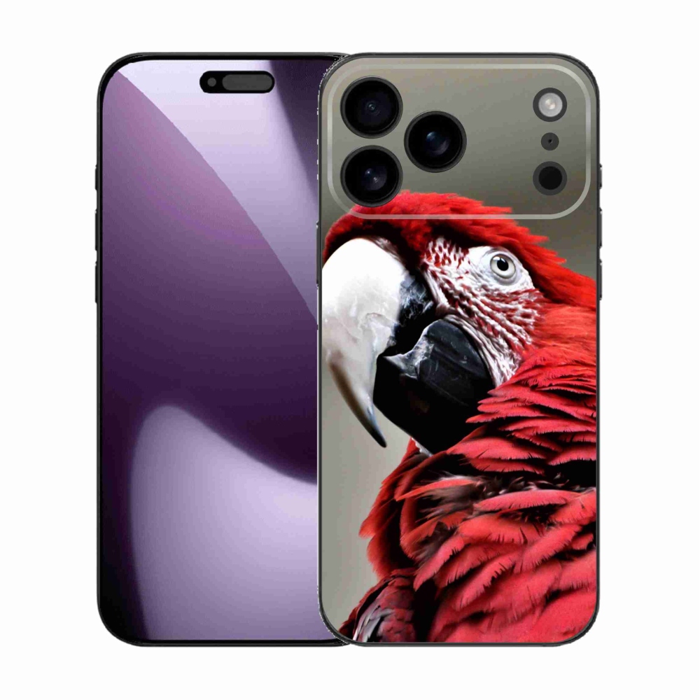 Gélový kryt mmCase na iPhone 17 Pro Max - papagáj ara červený