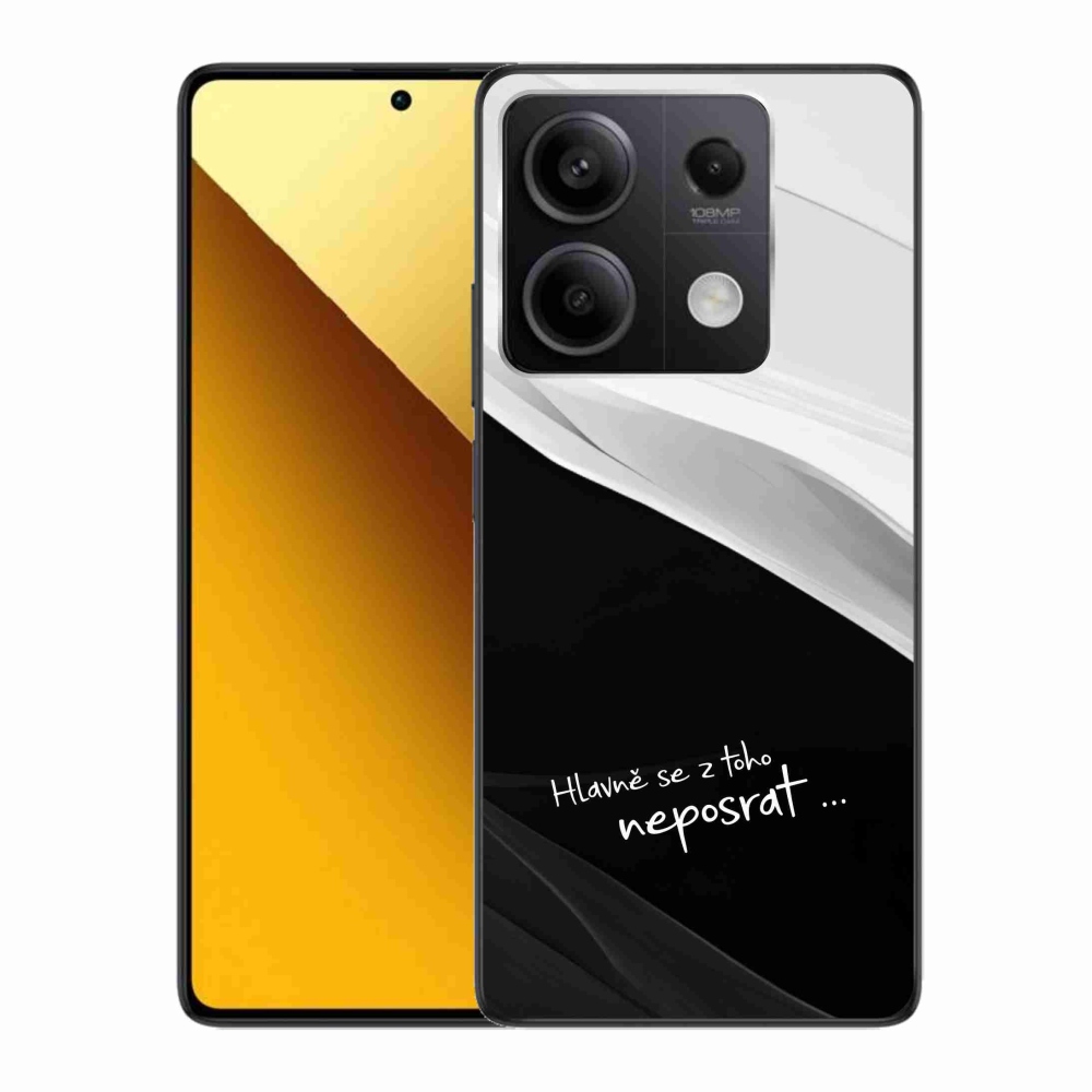 Gélový kryt mmCase na Xiaomi Redmi Note 13 5G - vtipný text 13 čiernobiele pozadie