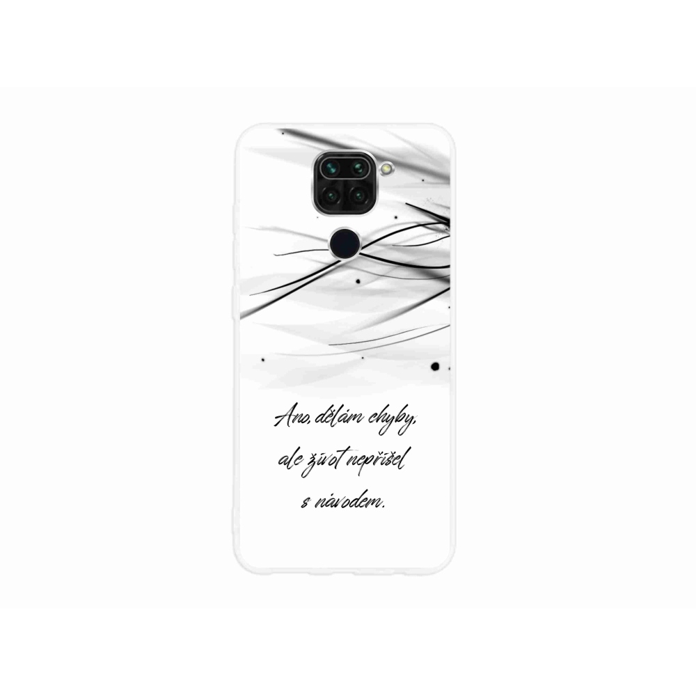 Gélový kryt mmCase na Xiaomi Redmi Note 9 - citát biele pozadie