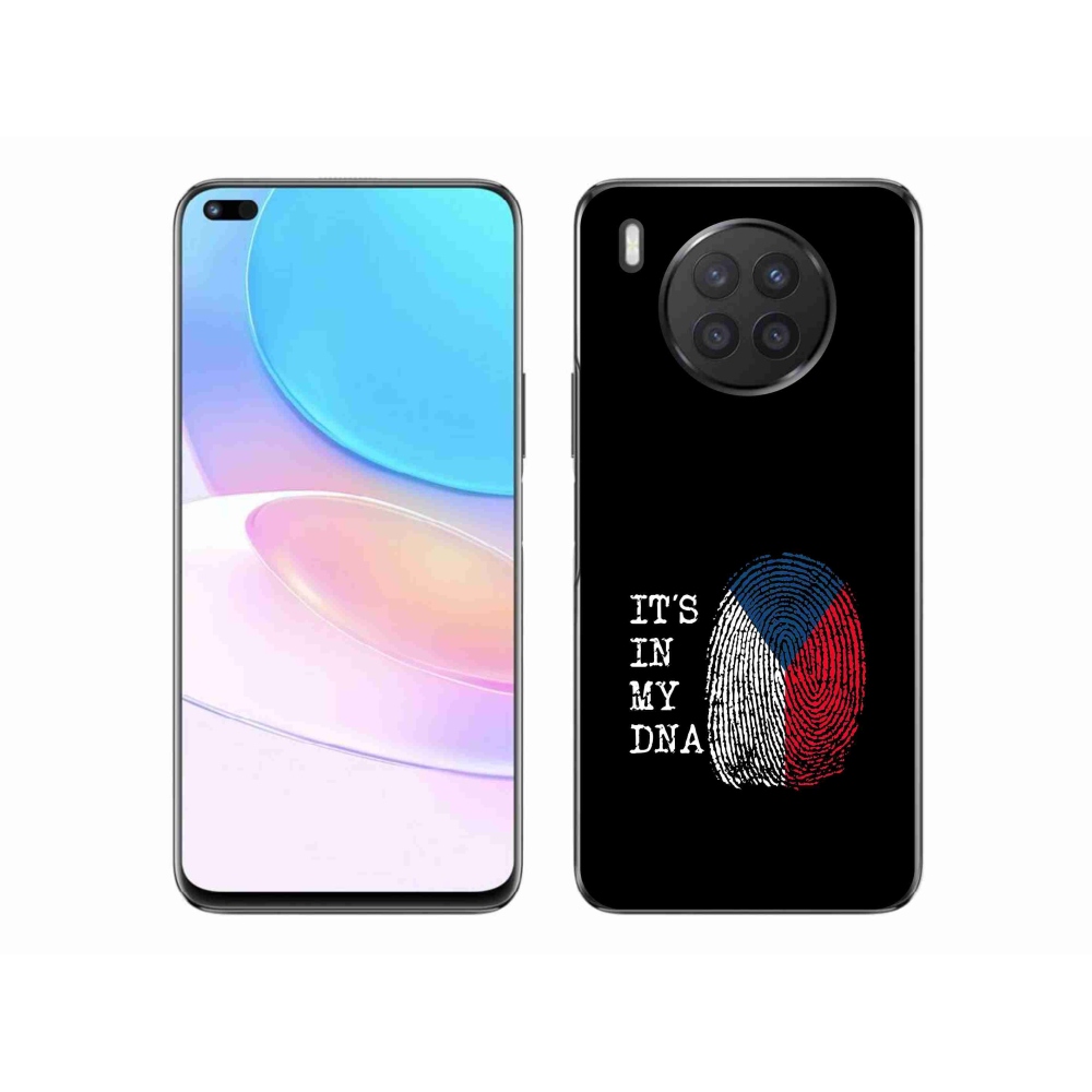 Gélový kryt mmCase na Honor 50 Lite - vlajka odtlačok prsta čierne pozadie