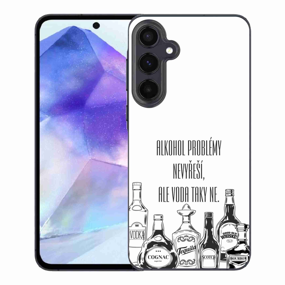 Gélový kryt mmCase na Samsung Galaxy A55 5G - vtipný text biele pozadie