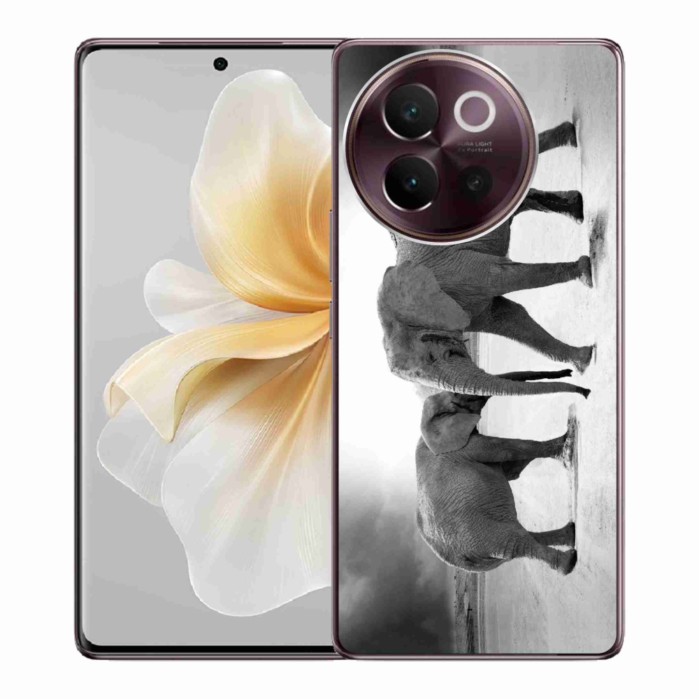 Gélový kryt mmCase na Vivo V40 Lite 5G - čiernobieli slony