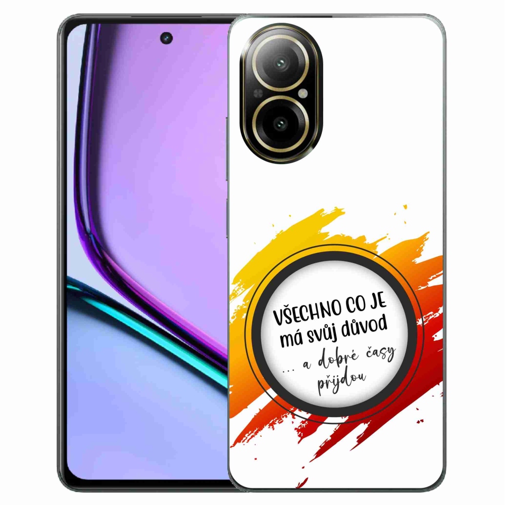Gélový kryt mmCase na Realme C67 - citát 3 biele pozadie