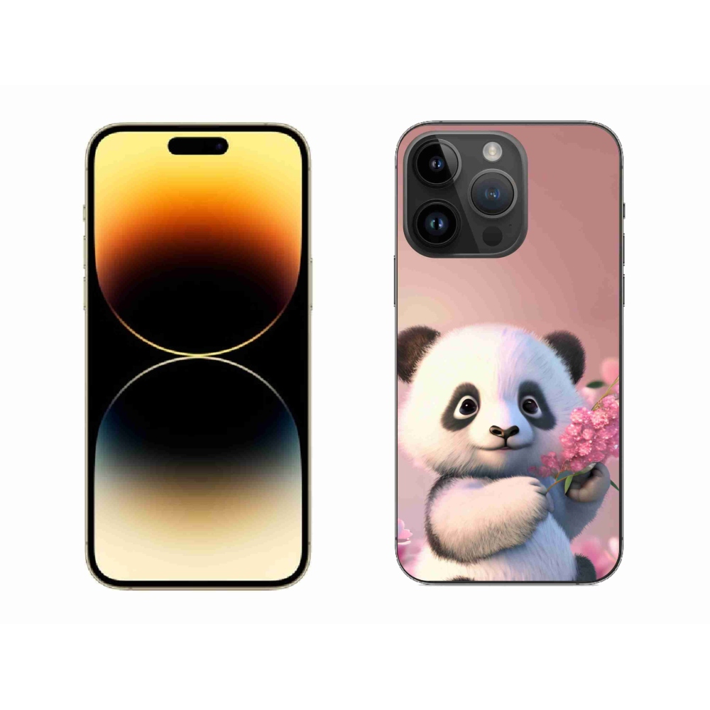 Gélový kryt mmCase na iPhone 14 Pro Max - roztomilá panda