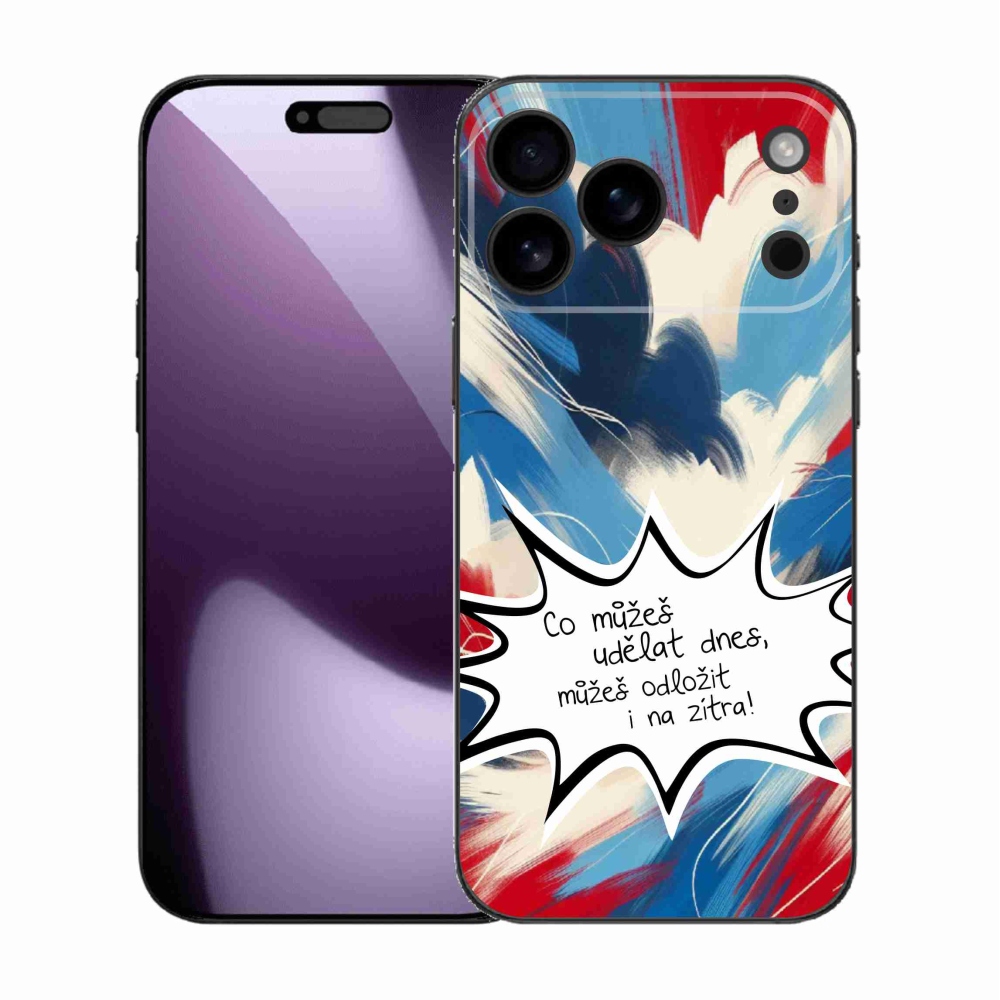 Gélový kryt mmCase na iPhone 17 Pro Max - vtipný text 9 biele pozadie