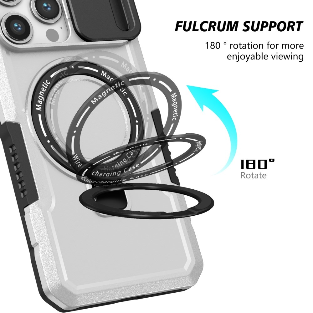 Military odolný kryt s MagSafe na iPhone 14 Pro Max - čierny/biely