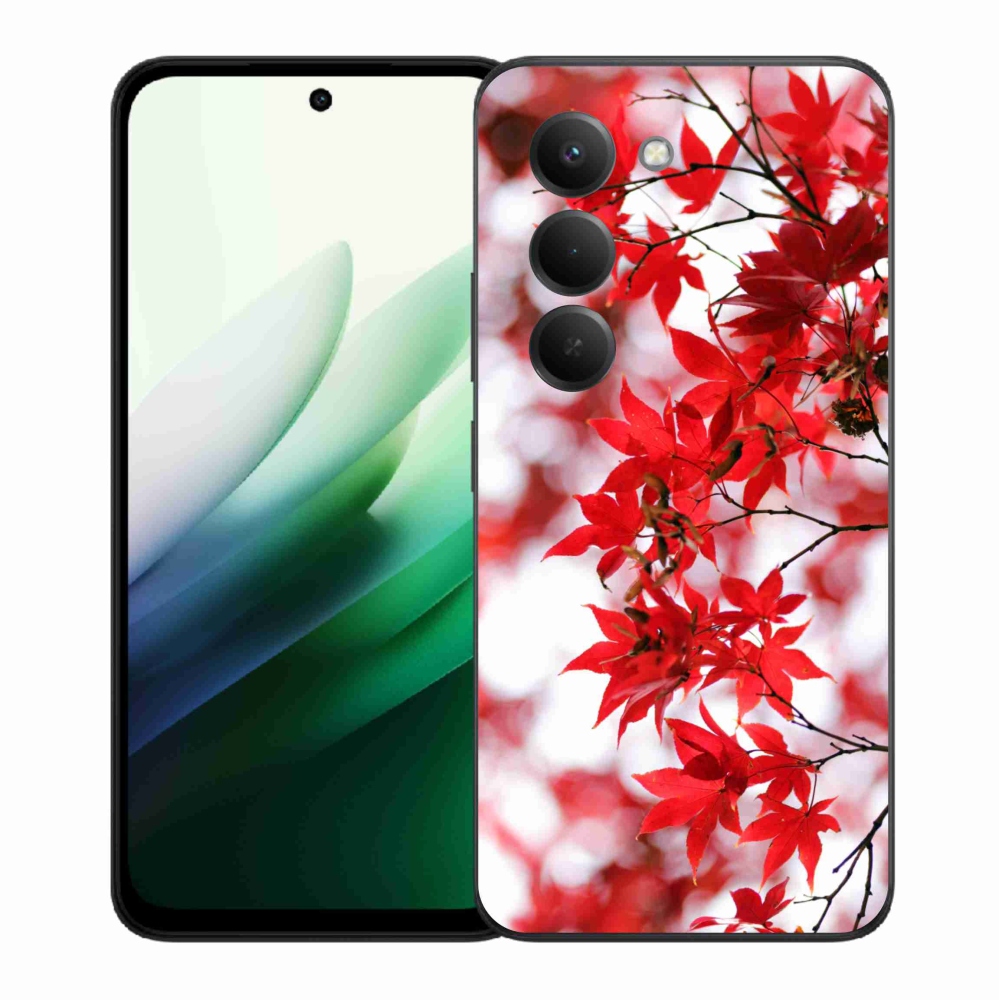 Gélový kryt mmCase na Xiaomi Redmi 15 5G (169mm) - červené listy