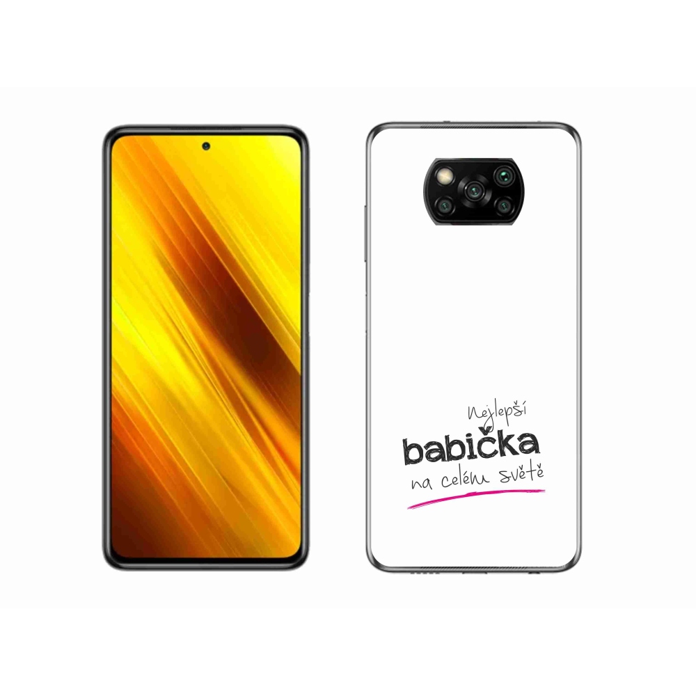 Gélový kryt mmCase na Xiaomi Poco X3 - najlepšia babička 4 biele pozadie